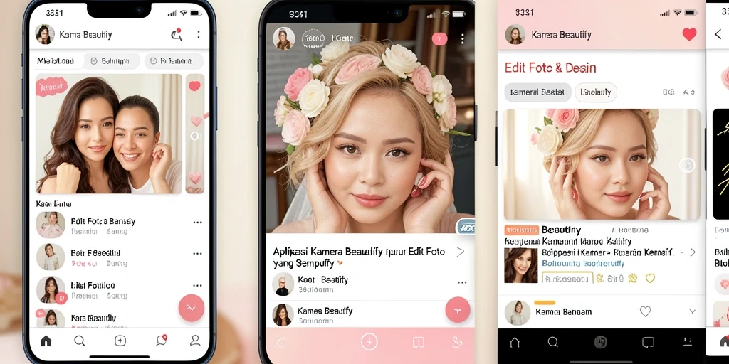 Screenshot utama 33L menampilkan antarmuka intuitif aplikasi Kamera Beautify.