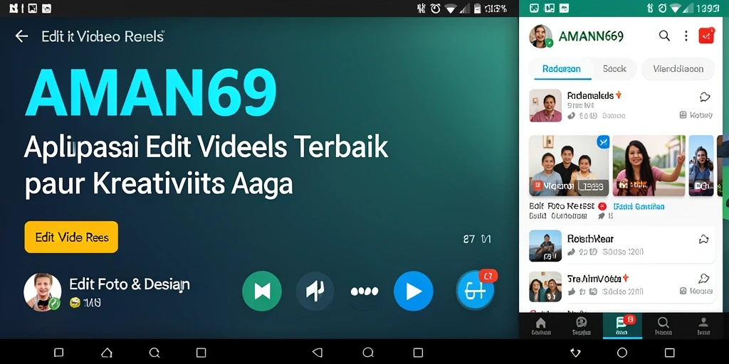 Antarmuka AMAN69 yang intuitif untuk Edit Video Reels.