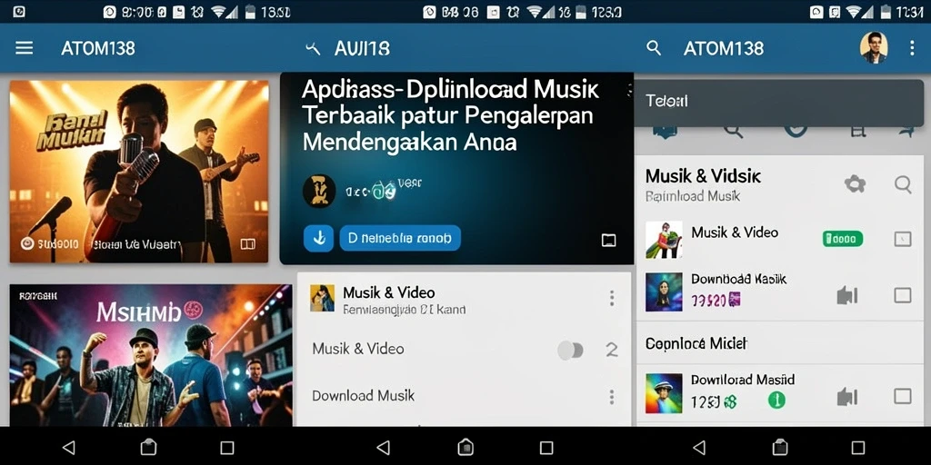 Antarmuka ATOM138 yang mudah digunakan untuk download musik.