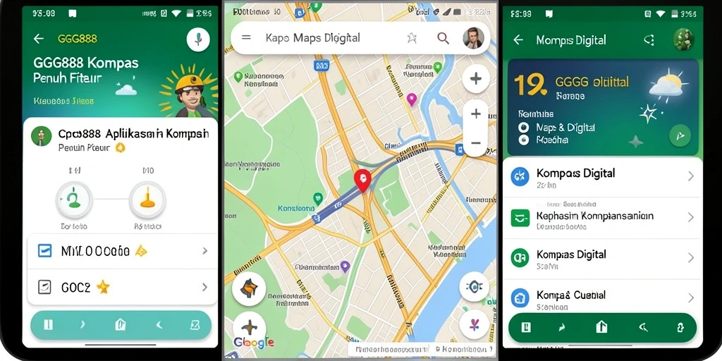 Antarmuka GGG888 menampilkan kompas digital yang jelas dan responsif.