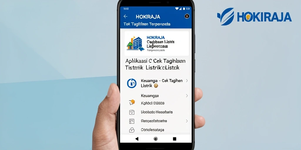 Antarmuka aplikasi HOKIRAJA untuk cek tagihan listrik.
