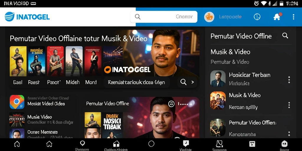 Antarmuka aplikasi INATOGEL untuk pemutar video offline yang user-friendly.