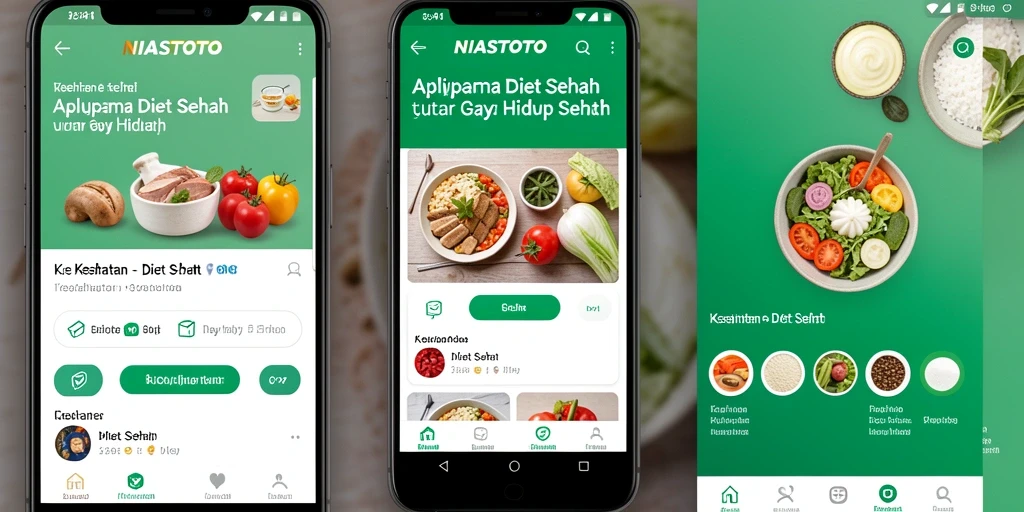 Antarmuka menarik dan fungsional dari aplikasi NIASTOTO untuk Diet Sehat.