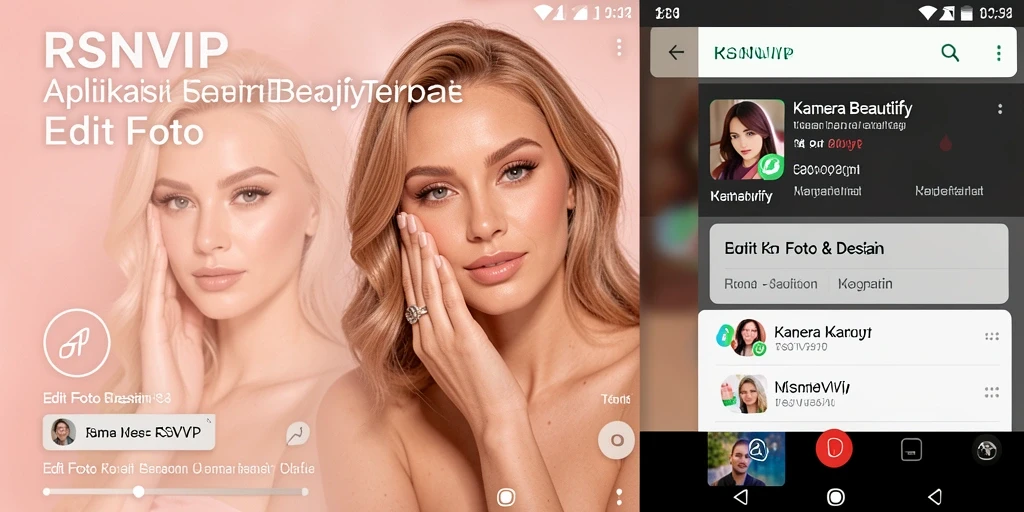Tampilan antarmuka RSNVIP dengan fitur Kamera Beautify yang menarik.