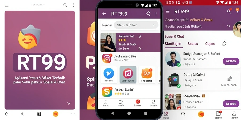 Antarmuka pengguna RT99 yang menarik dan intuitif dengan berbagai stiker.