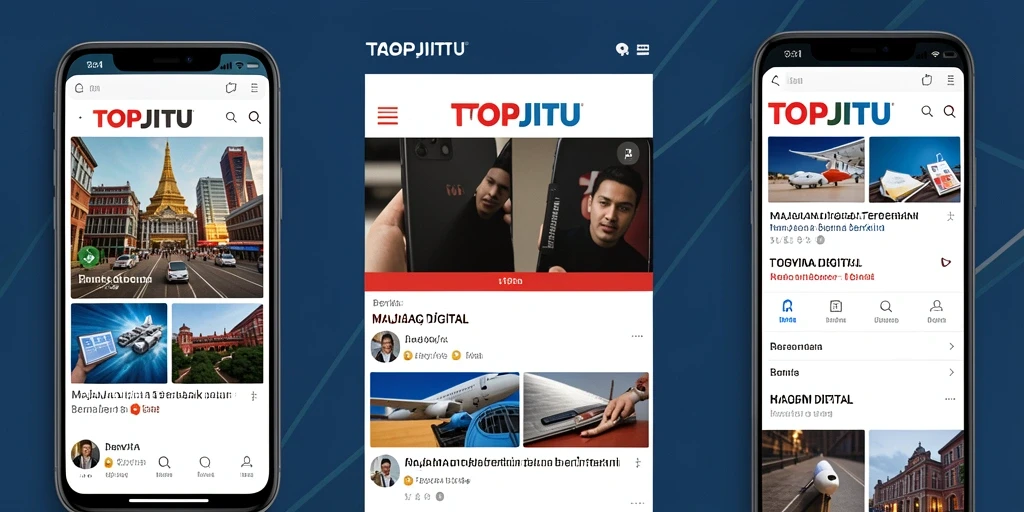 Tampilan antarmuka aplikasi TOPJITU untuk Majalah Digital.